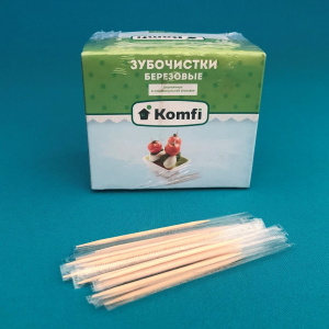 Зубочистки в инд. упаковке по 500шт. в кор., Komfi (арт.KWN206K) (30)