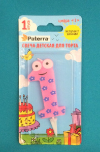 Свеча тортовая детская 1 "PATERRA" (401-522) (24)